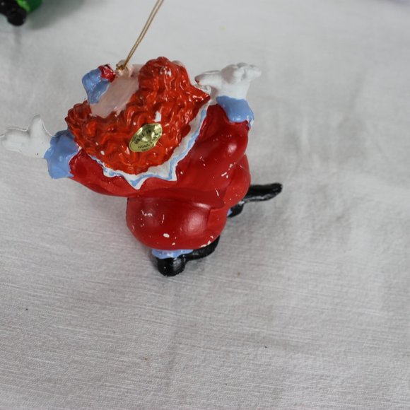 Plastic Blow Mold Ornament Lot Of 4 MCM Christmas Dancing Clowns Vintage Holiday - Picture 3 of 12